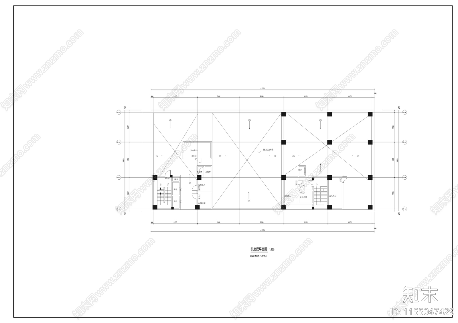 现代风格退台式办公楼cad施工图下载【ID:1155047429】