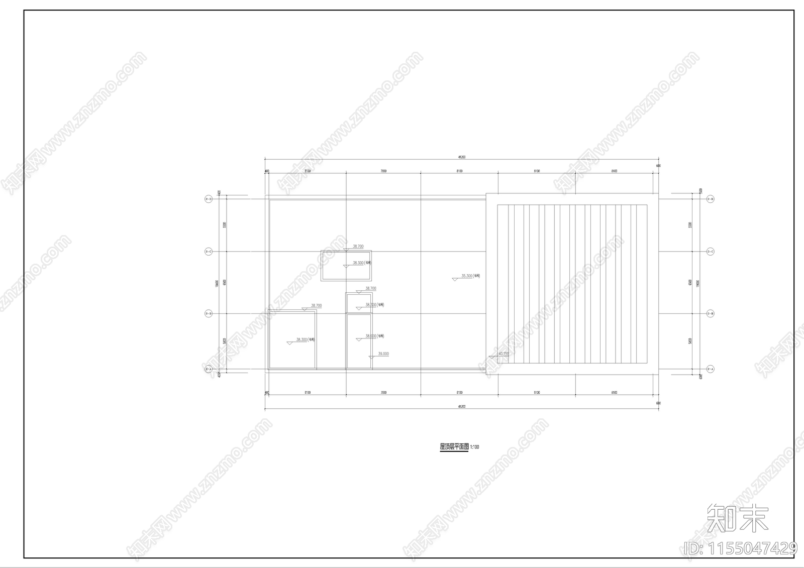 现代风格退台式办公楼cad施工图下载【ID:1155047429】