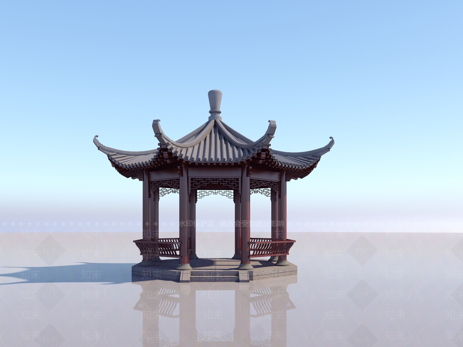 中式亭子3D模型下载【ID:1155049130】