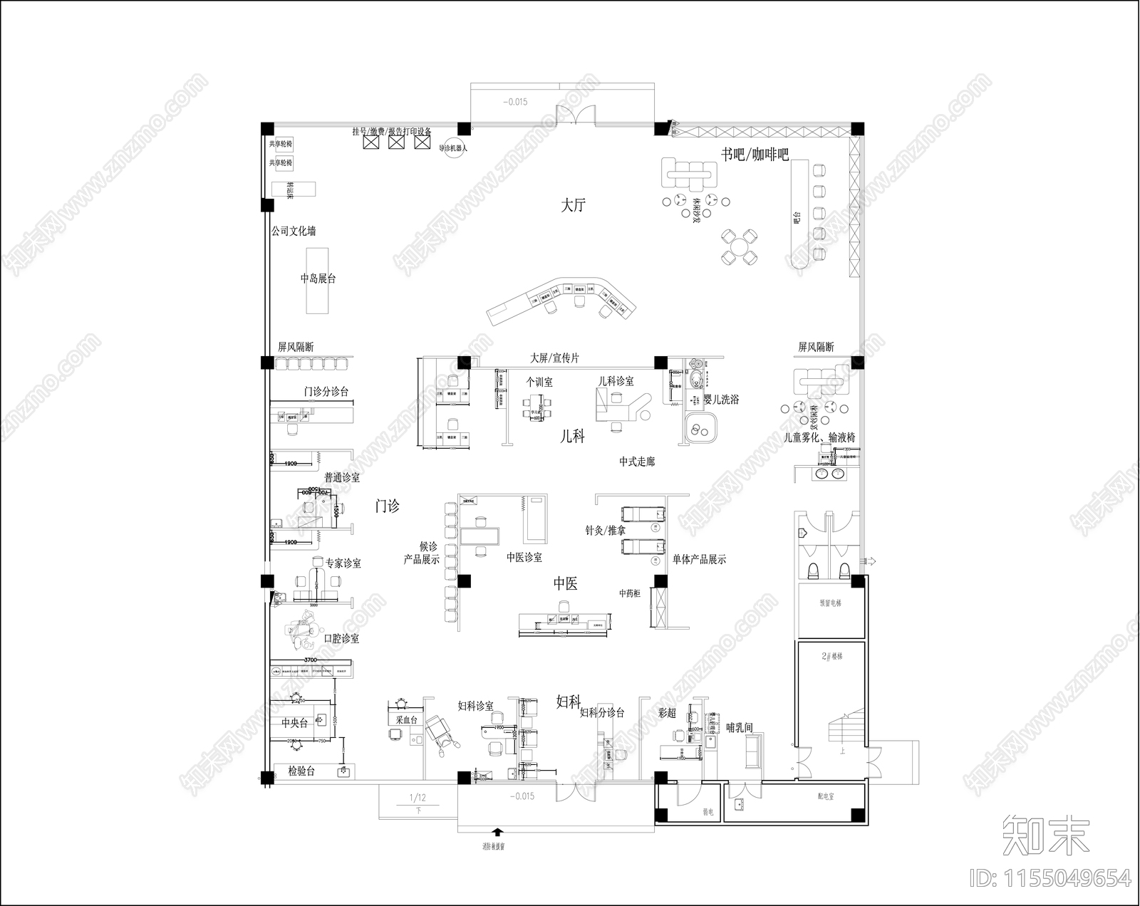 医疗家具展厅cad施工图下载【ID:1155049654】