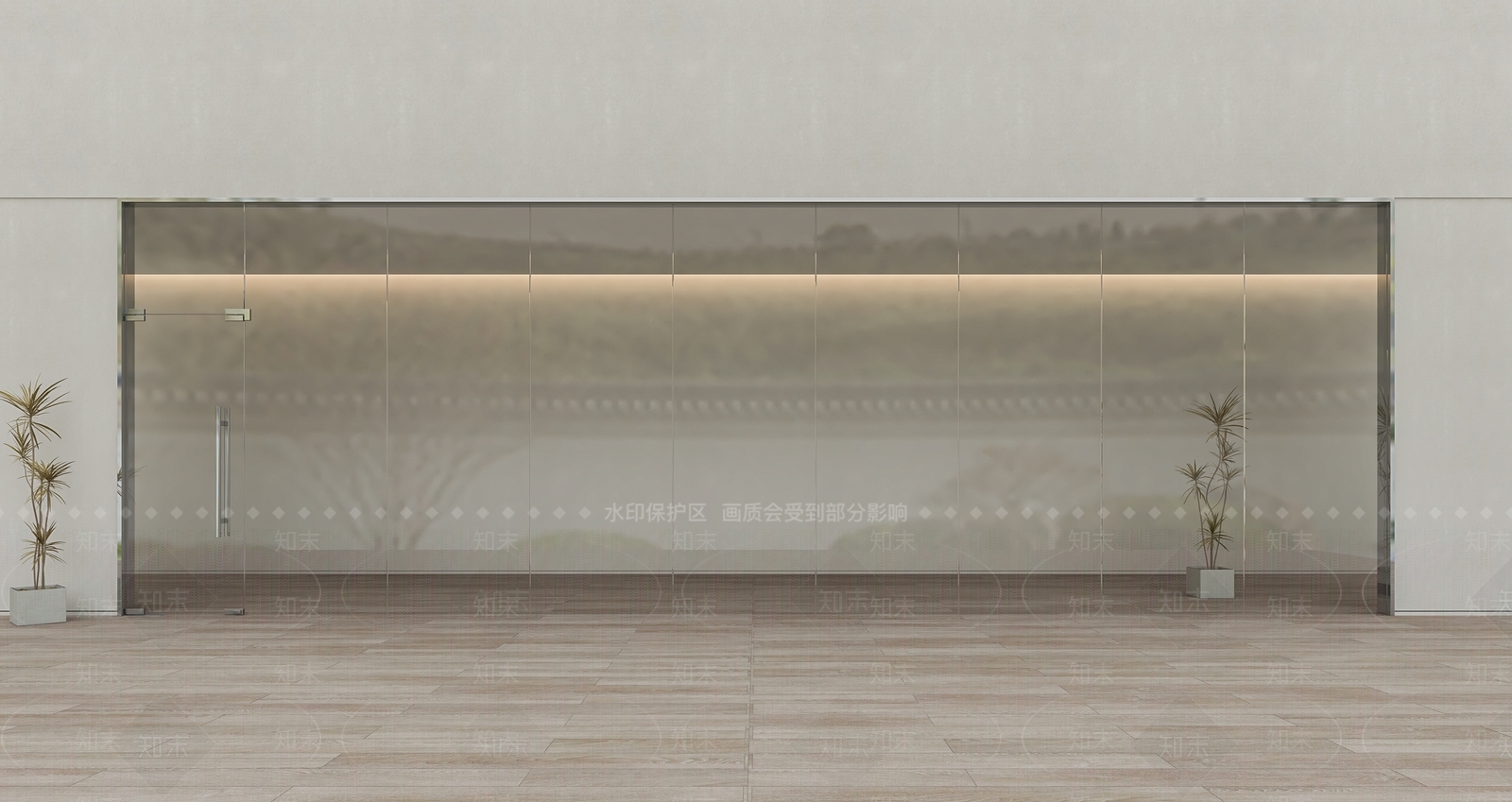 现代办公室白玻玻璃单开门3D模型下载【ID:1155050116】