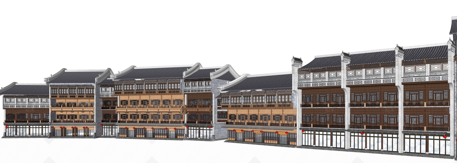 中式商业多层SU模型下载【ID:1155050682】