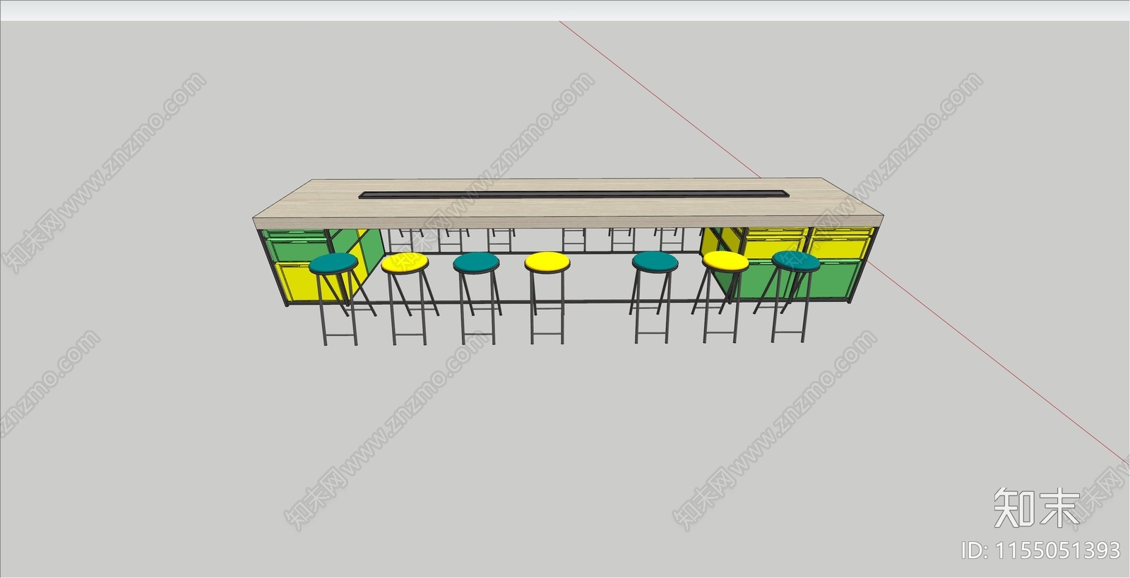 工业吧台吧椅SU模型下载【ID:1155051393】