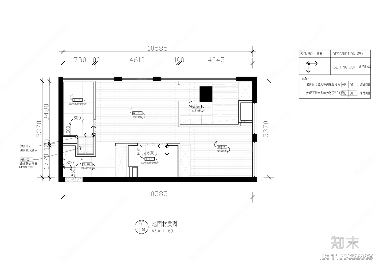 高端公寓室内全cad施工图下载【ID:1155052889】