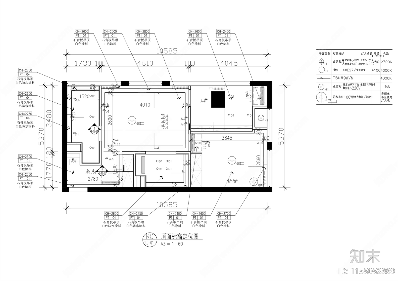 高端公寓室内全cad施工图下载【ID:1155052889】