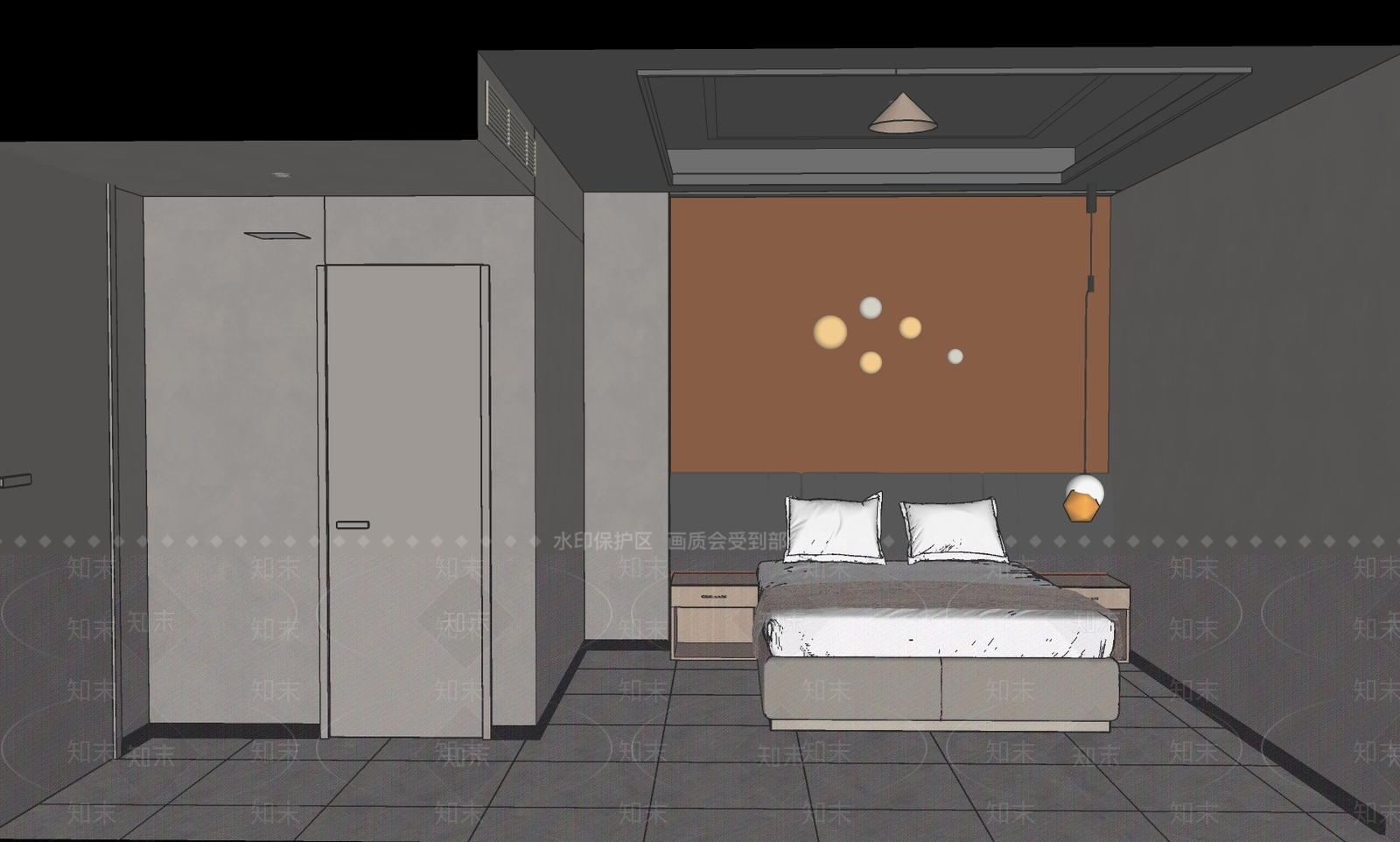 现代酒店客房SU模型下载【ID:1155056565】