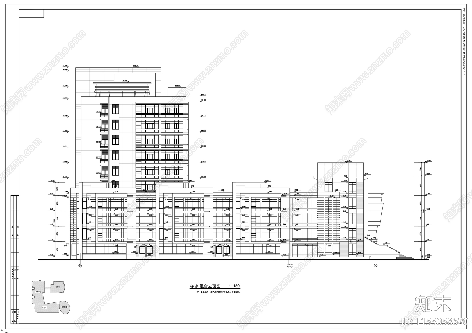 安徽大学逸夫图书馆建筑方案cad施工图下载【ID:1155058620】