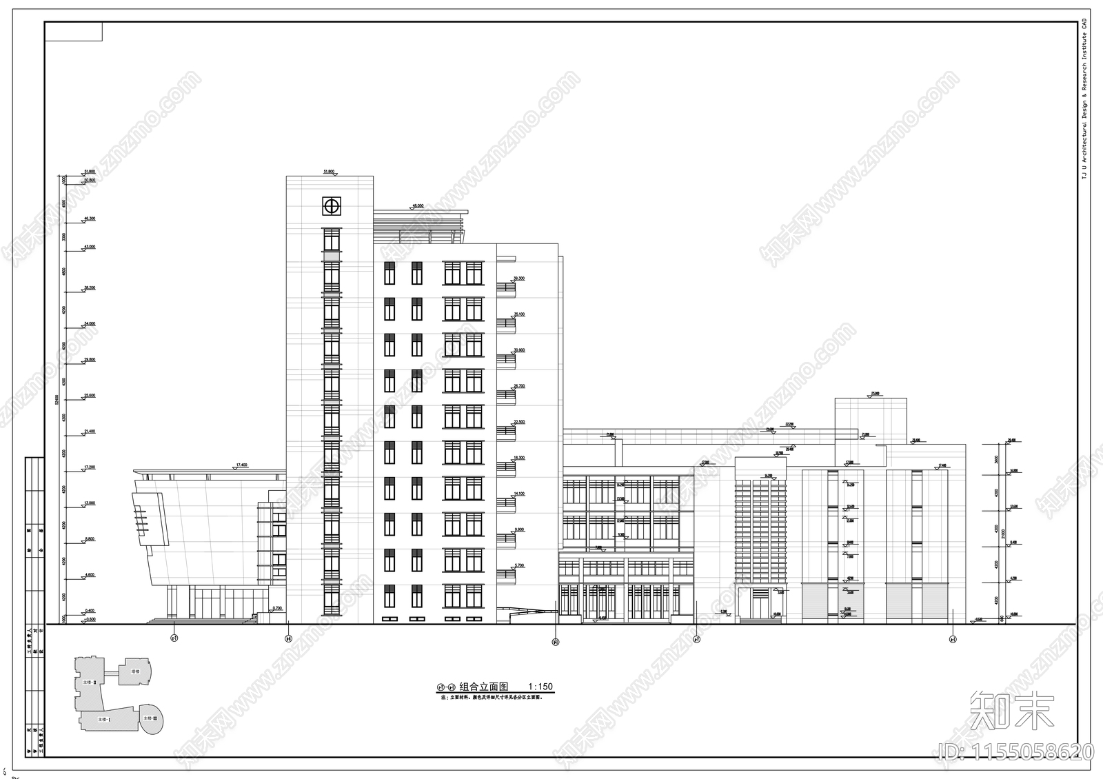 安徽大学逸夫图书馆建筑方案cad施工图下载【ID:1155058620】