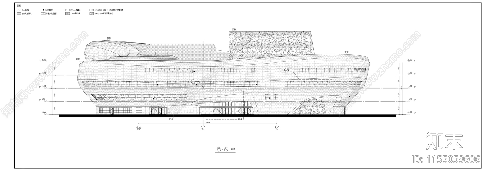 科文中心审图版幕墙图纸施工图下载【ID:1155059606】