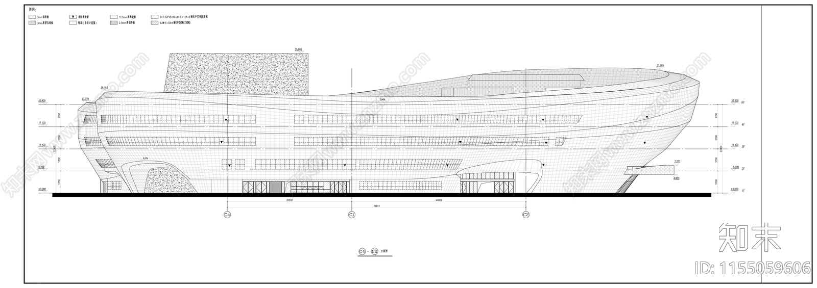 科文中心审图版幕墙图纸施工图下载【ID:1155059606】