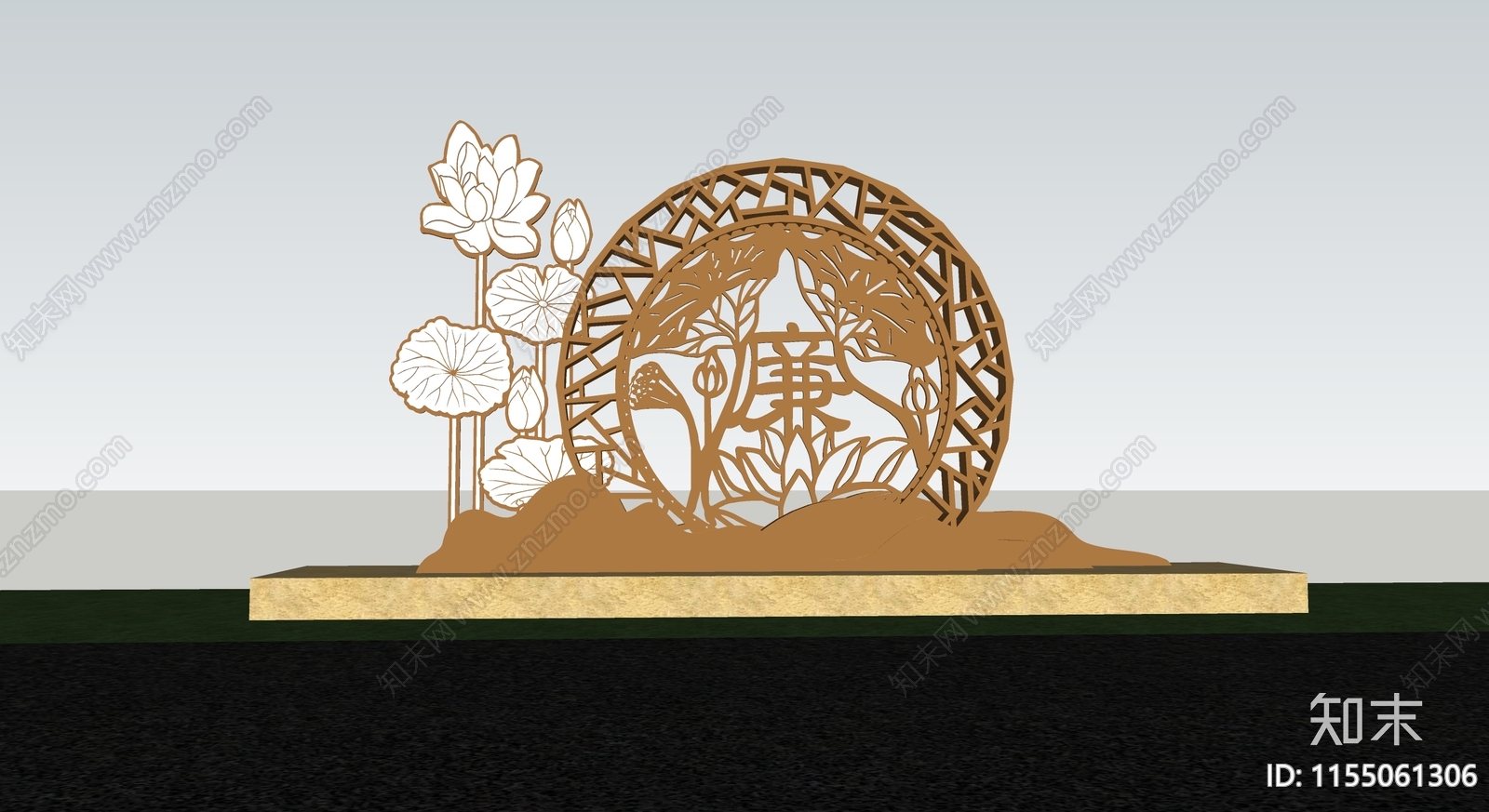 新中式廉政文化景观雕塑3D模型下载【ID:1155061306】