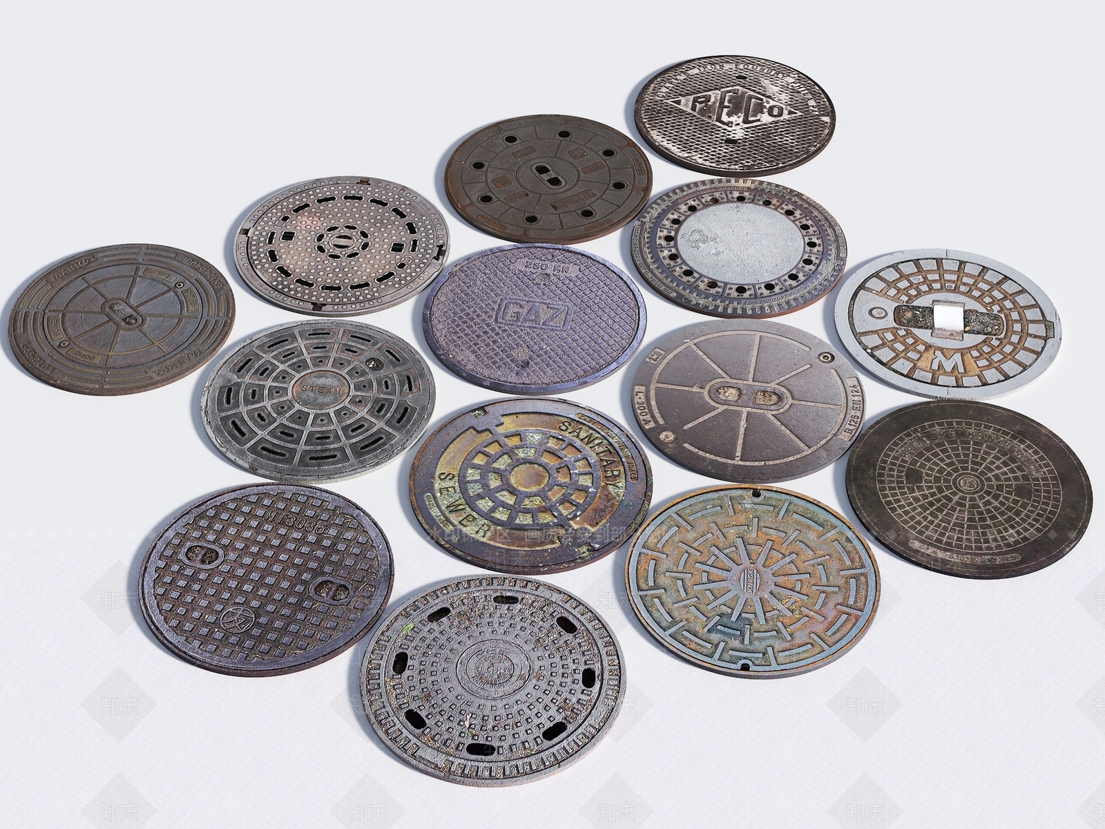 现代下水道井盖3D模型下载【ID:1155061538】