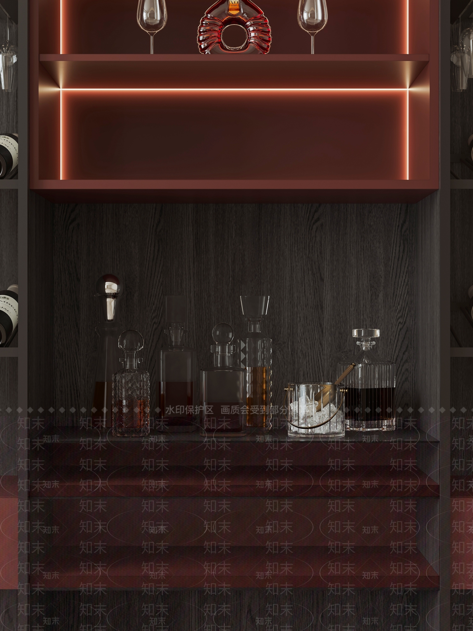 现代红酒柜3D模型下载【ID:1155062410】