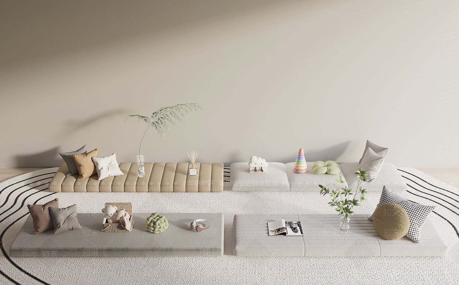 现代飘窗垫3D模型下载【ID:1155065642】