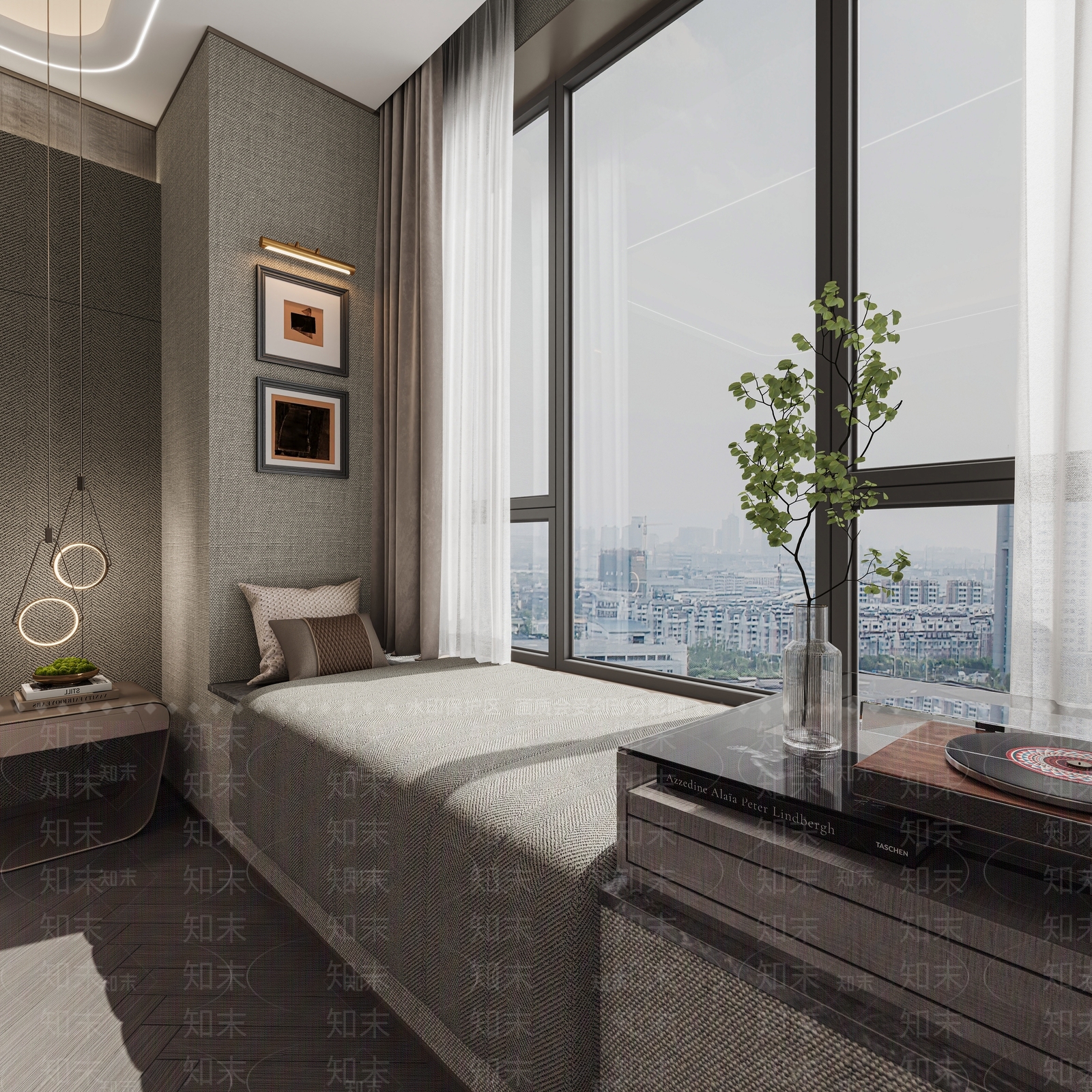 现代卧室飘窗台3D模型下载【ID:1155066942】