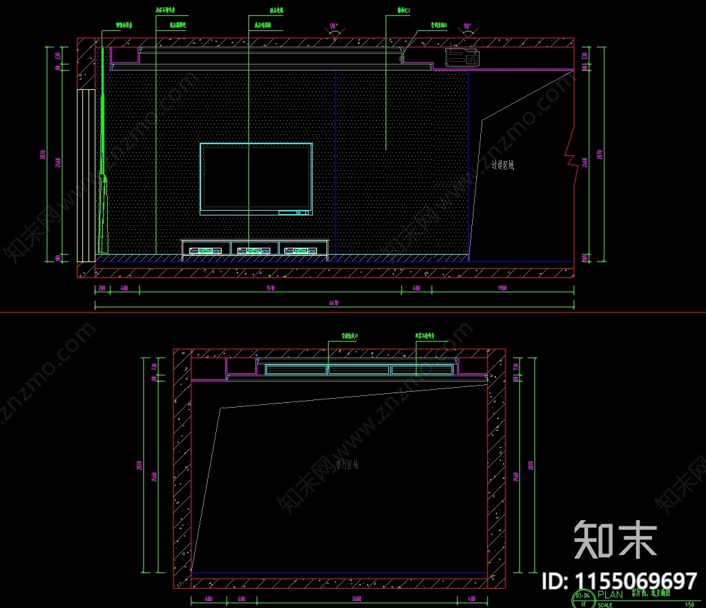 142㎡四室两厅美cad施工图下载【ID:1155069697】