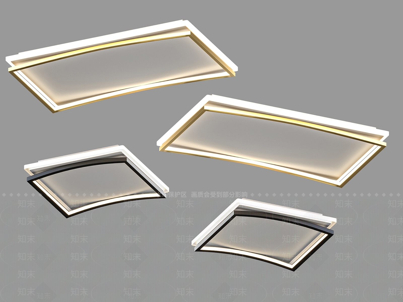 现代简约吸顶灯3D模型下载【ID:1155070302】
