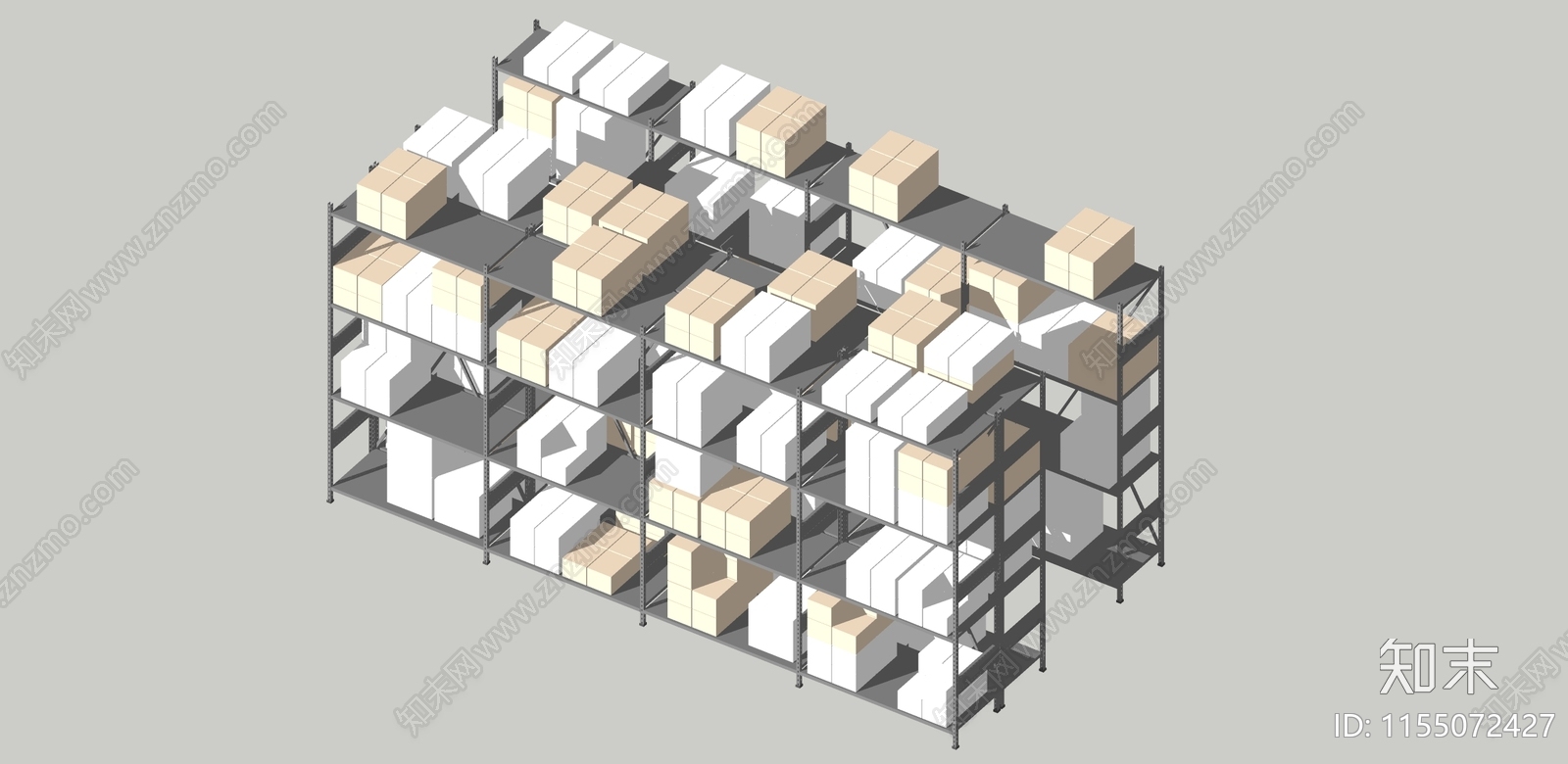 现代货架SU模型下载【ID:1155072427】