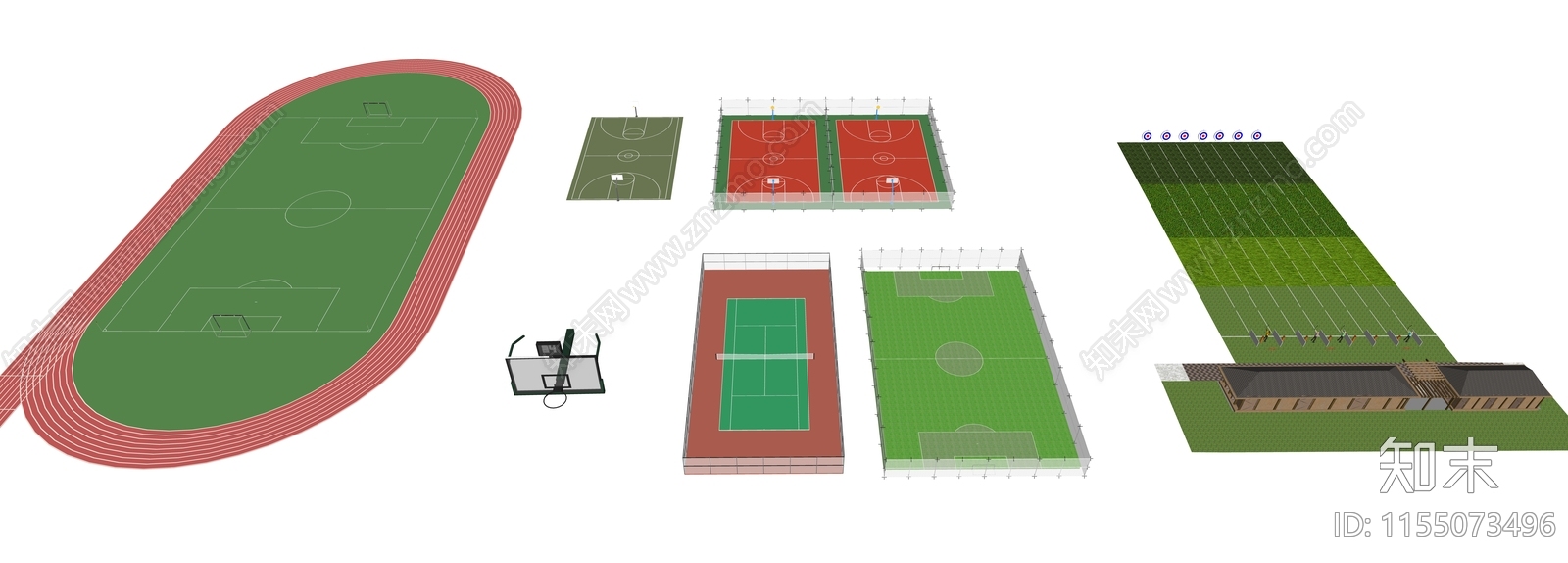 现代篮球场SU模型下载【ID:1155073496】