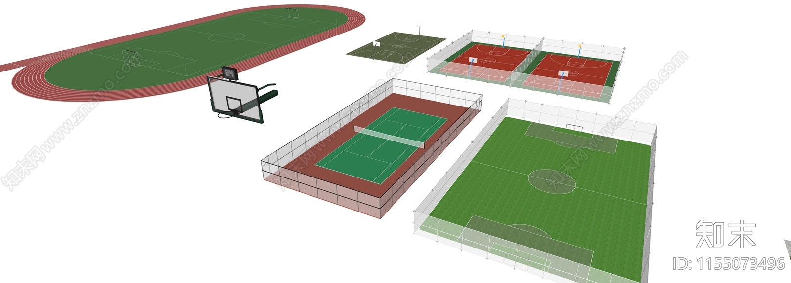 现代篮球场SU模型下载【ID:1155073496】