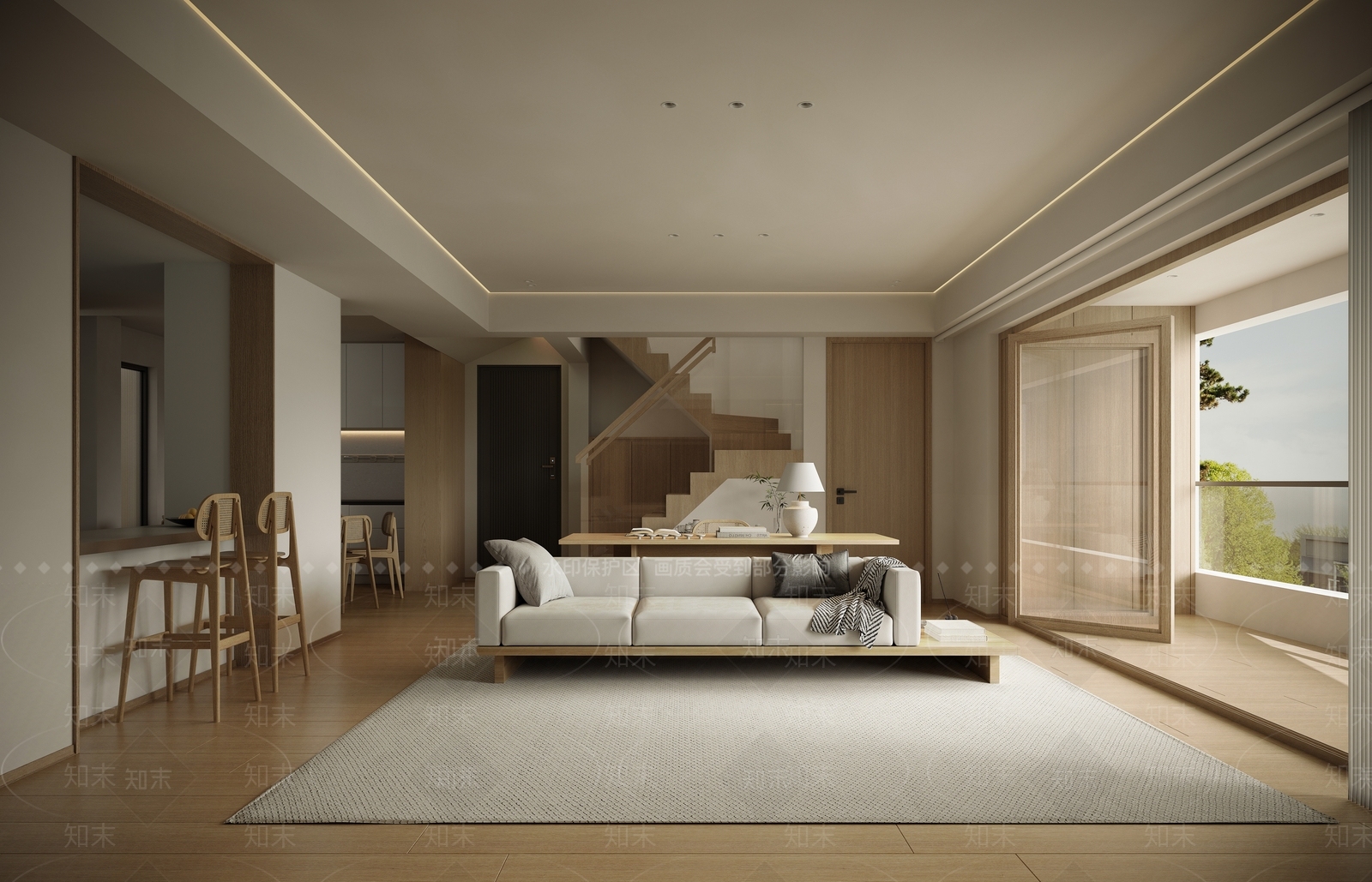 现代公寓客餐厅3D模型下载【ID:1155074539】