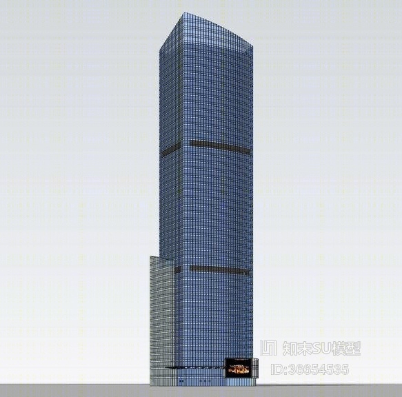 现代超高层办公楼SU模型下载【ID:36654535】