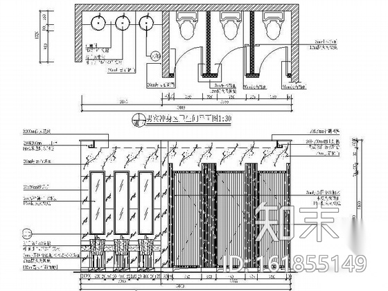 水疗会所男宾冲身区装修图cad施工图下载【ID:161855149】