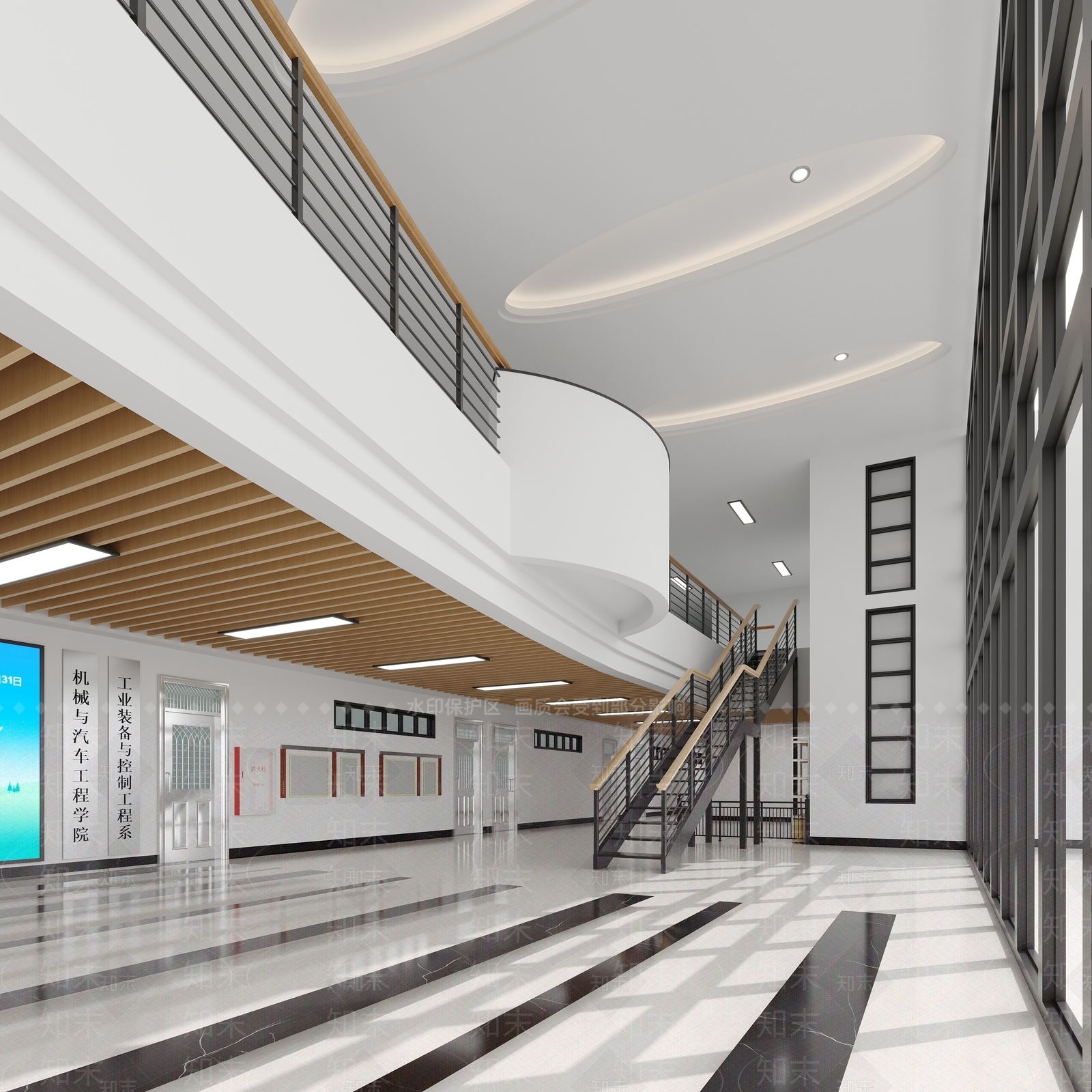 现代学校大厅3D模型下载【ID:1155080947】