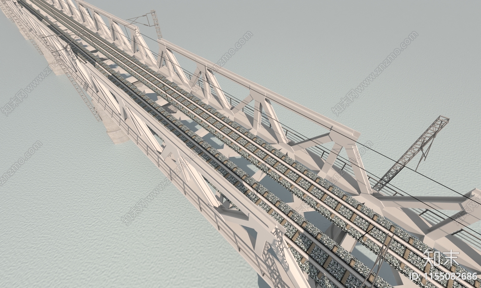 现代钢结构桥梁3D模型下载【ID:1155082686】