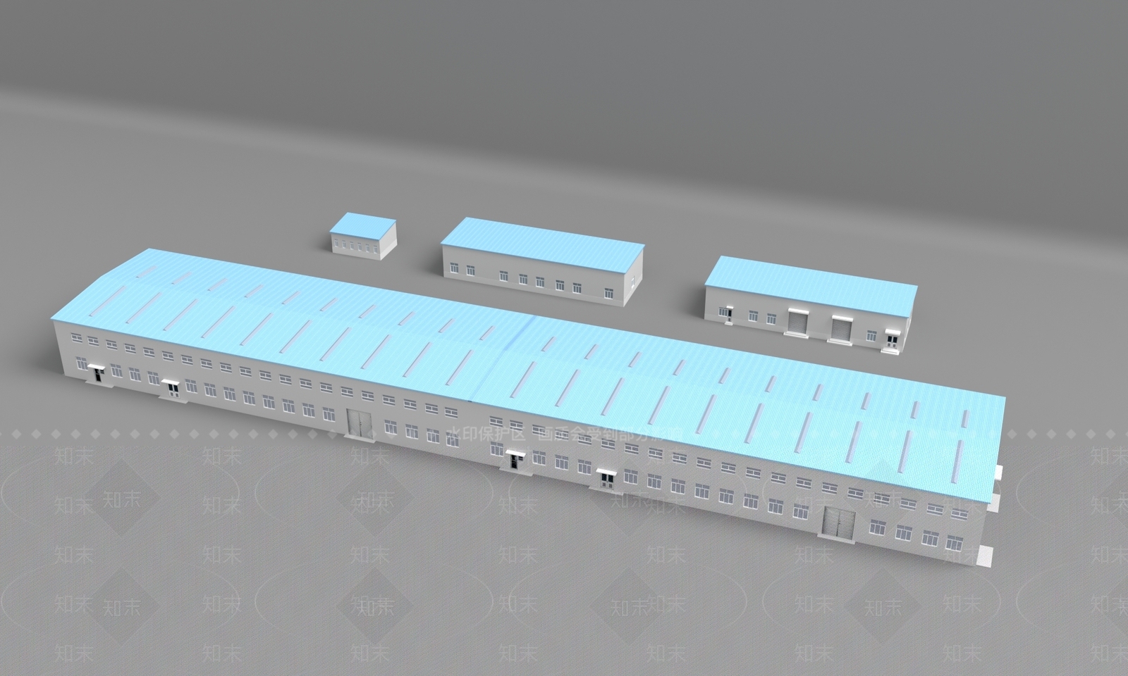 现代厂房建筑3D模型下载【ID:1155082963】