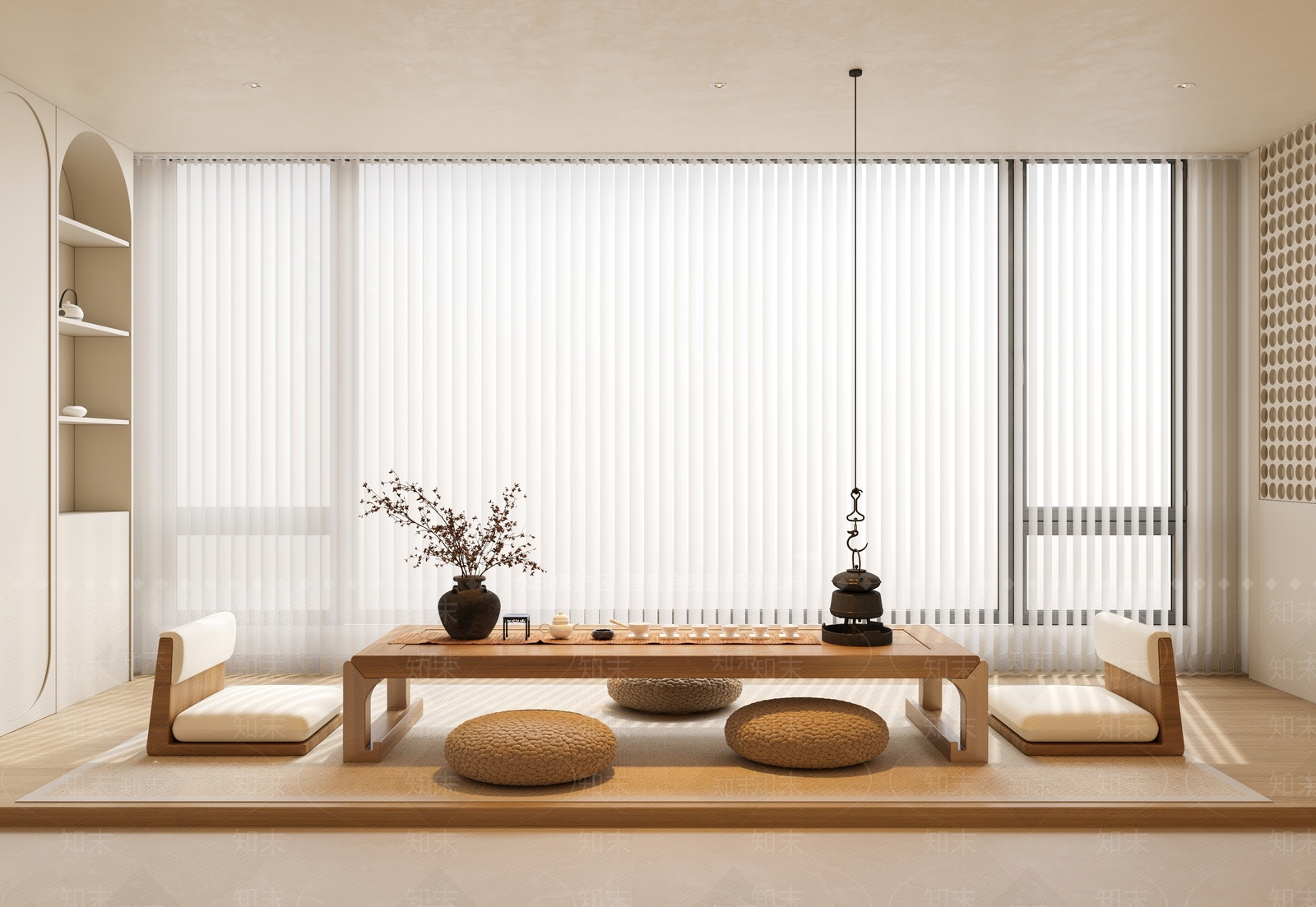 日式榻榻米茶室3D模型下载【ID:1155083573】