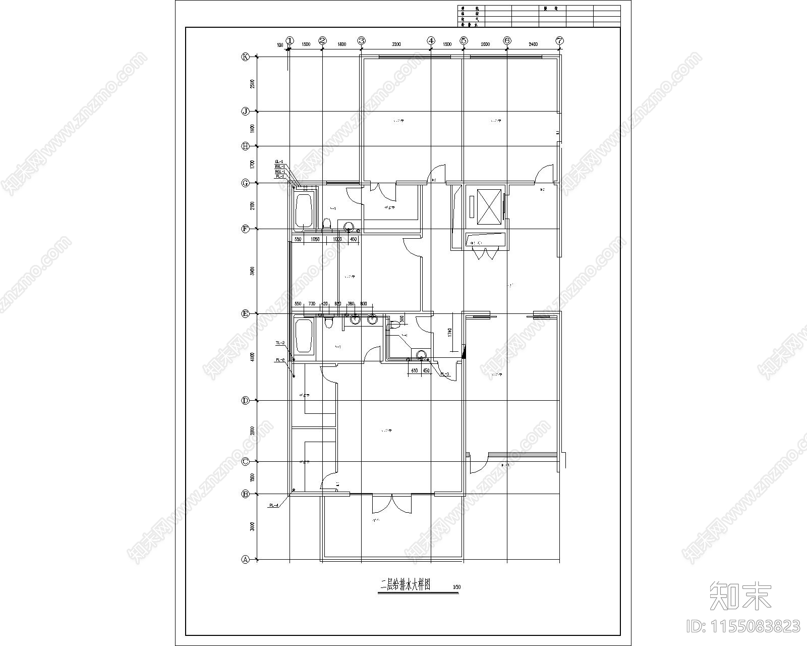 给排水大样图cad施工图下载【ID:1155083823】