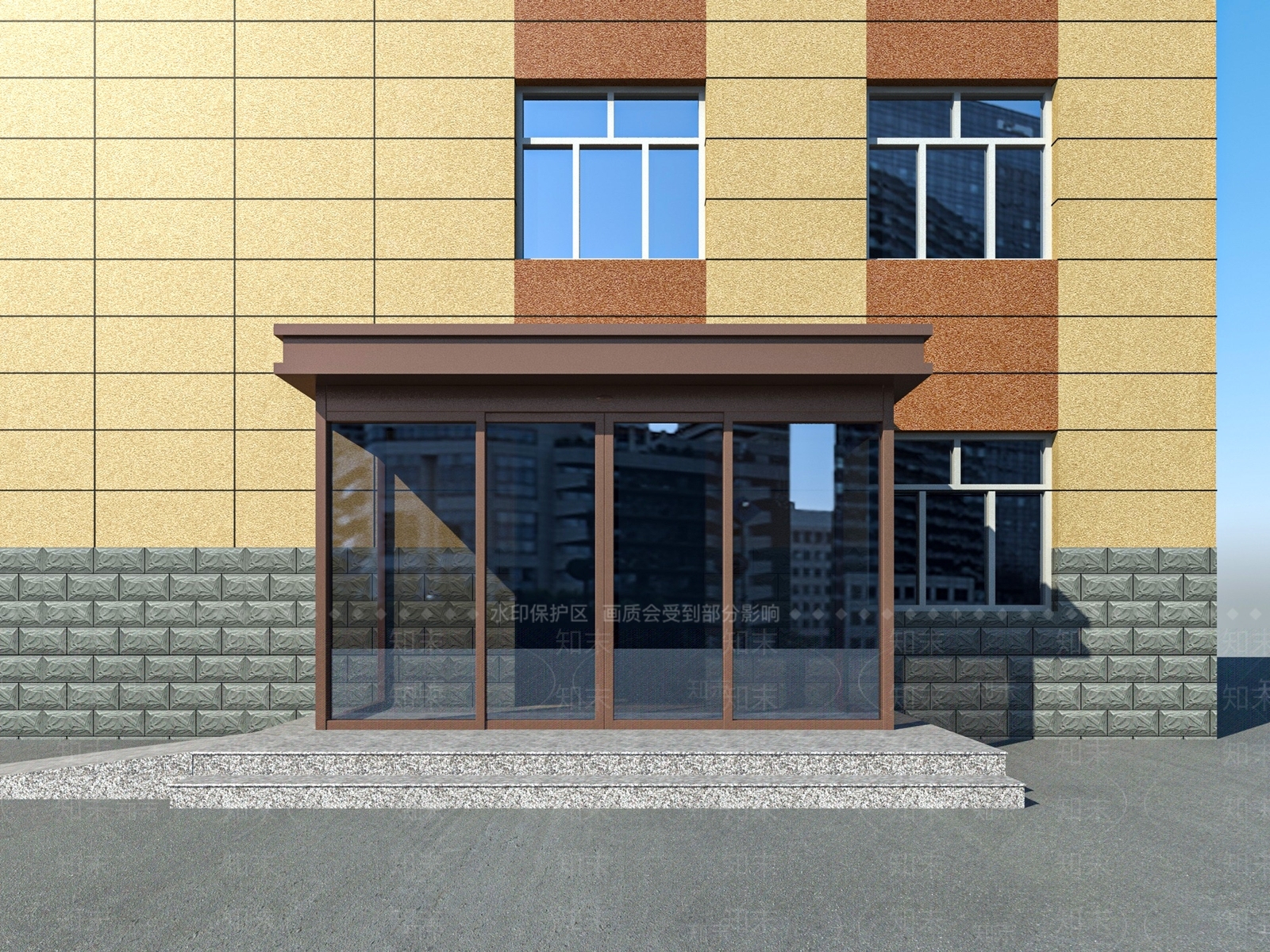 现代办公电动门3D模型下载【ID:1155084696】