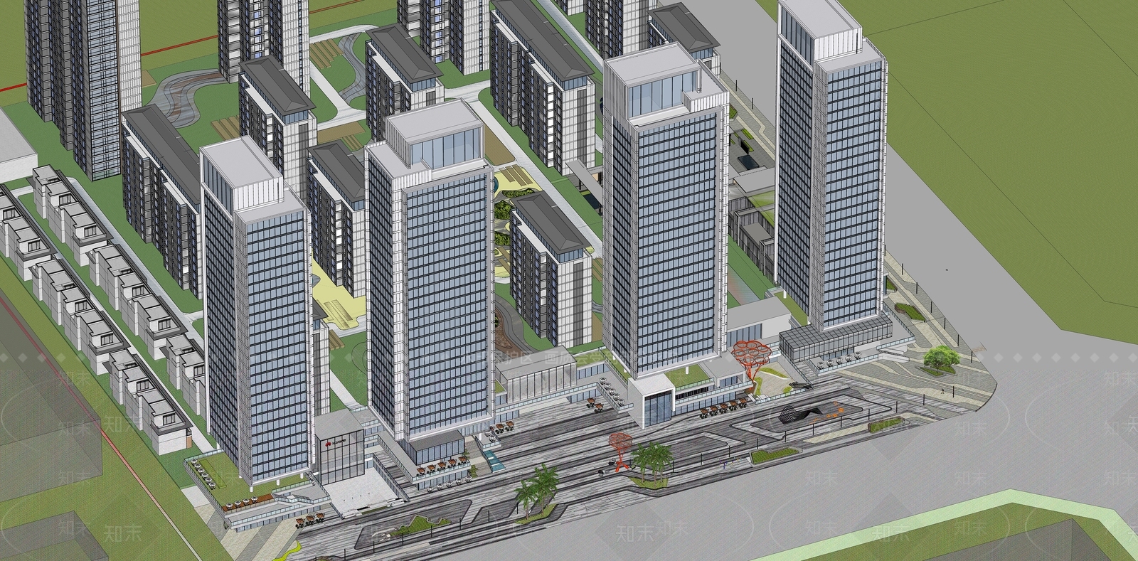 现代商场SU模型下载【ID:1155851403】