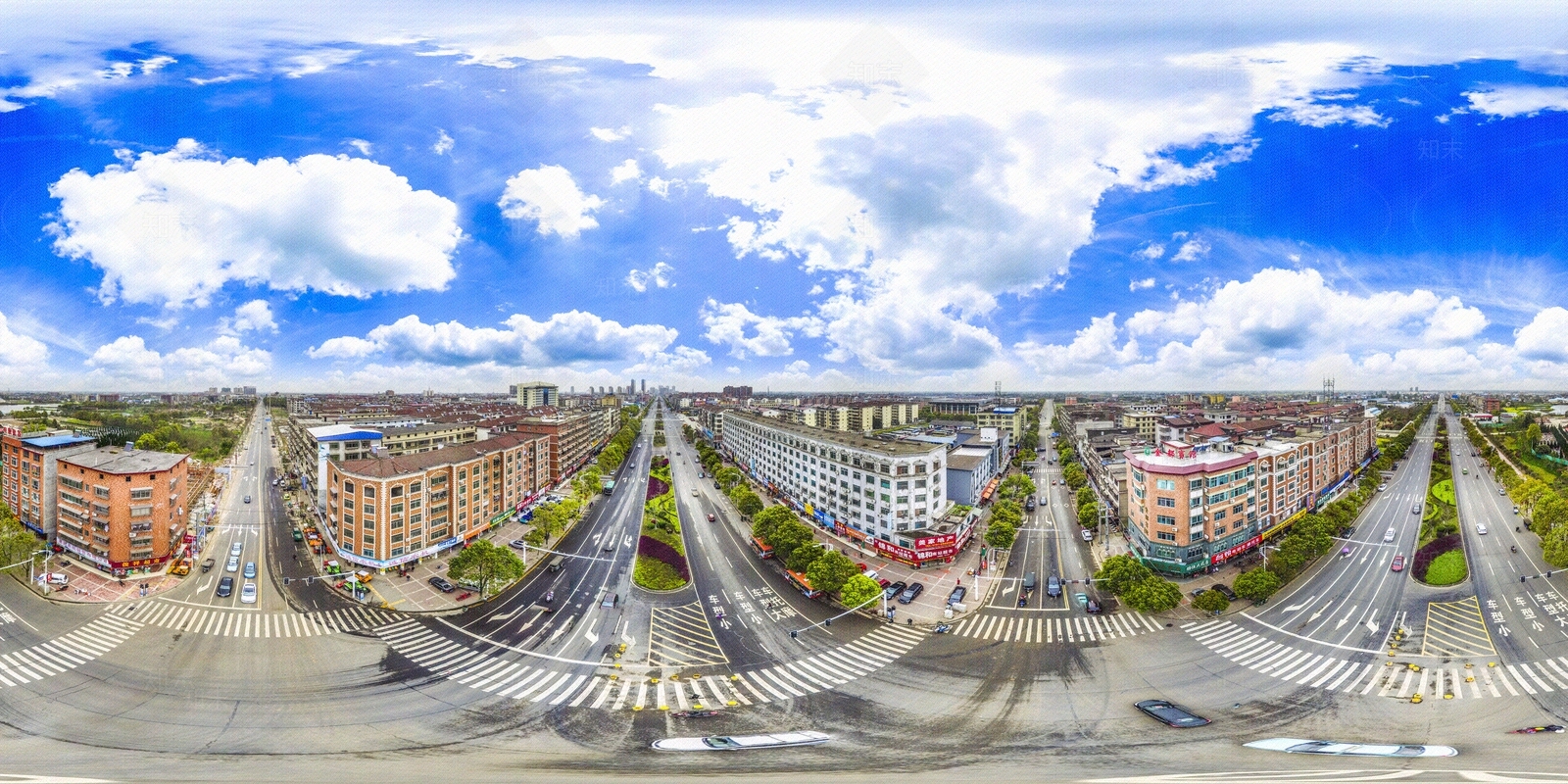 HDR城市休闲广场全景贴图下载【ID:1155088513】