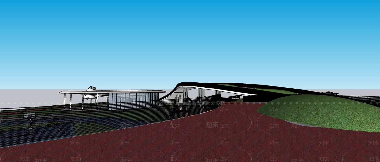 现代青龙湖生态运动公园SU模型下载【ID:1155102492】