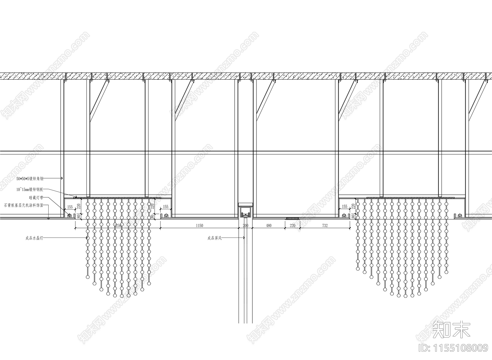 重型灯具吊顶加固做法施工图下载【ID:1155108009】