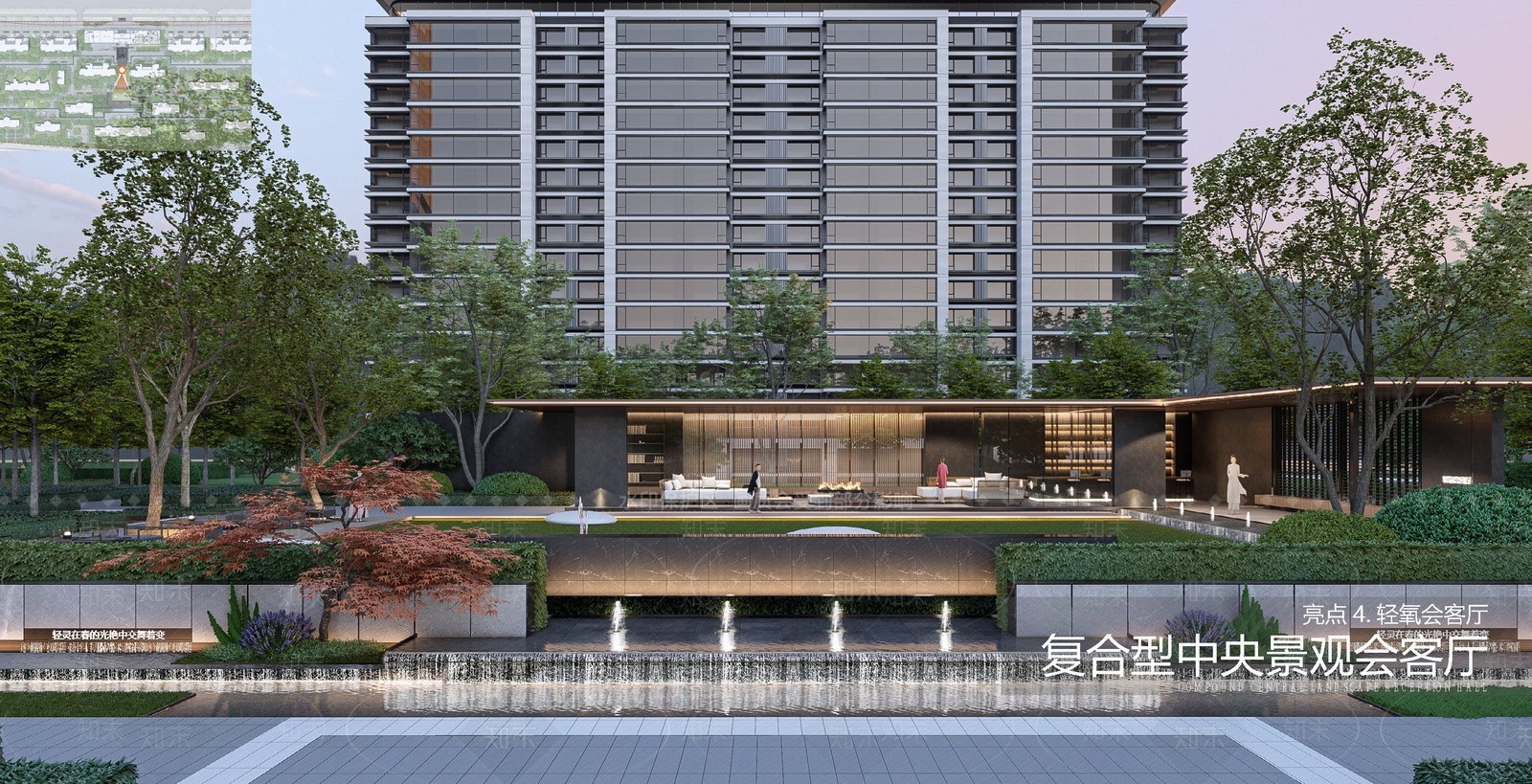 现代小区轴线景观SU模型下载【ID:1155112578】