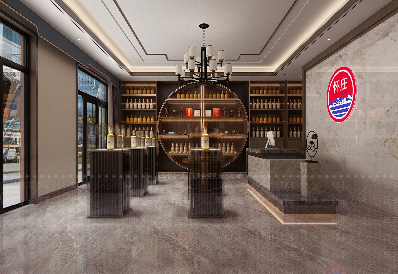 新中式烟酒店3D模型下载【ID:1155113662】