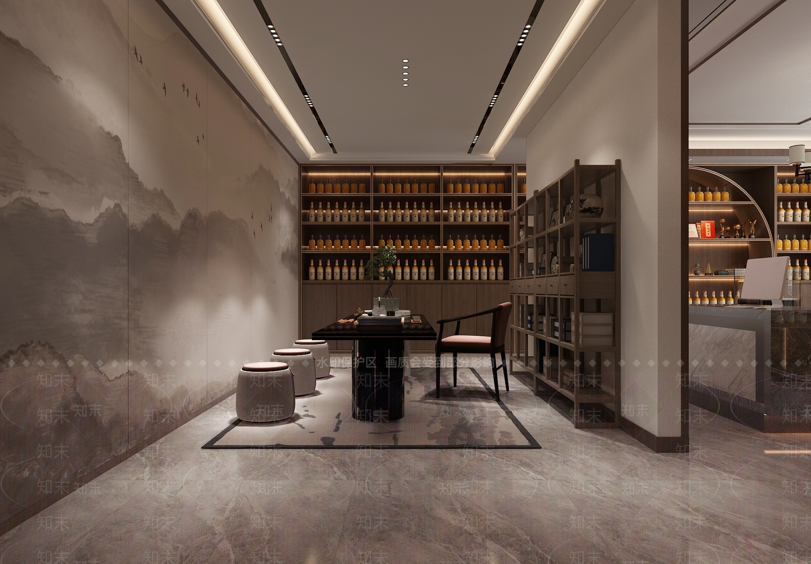 新中式烟酒店3D模型下载【ID:1155113662】