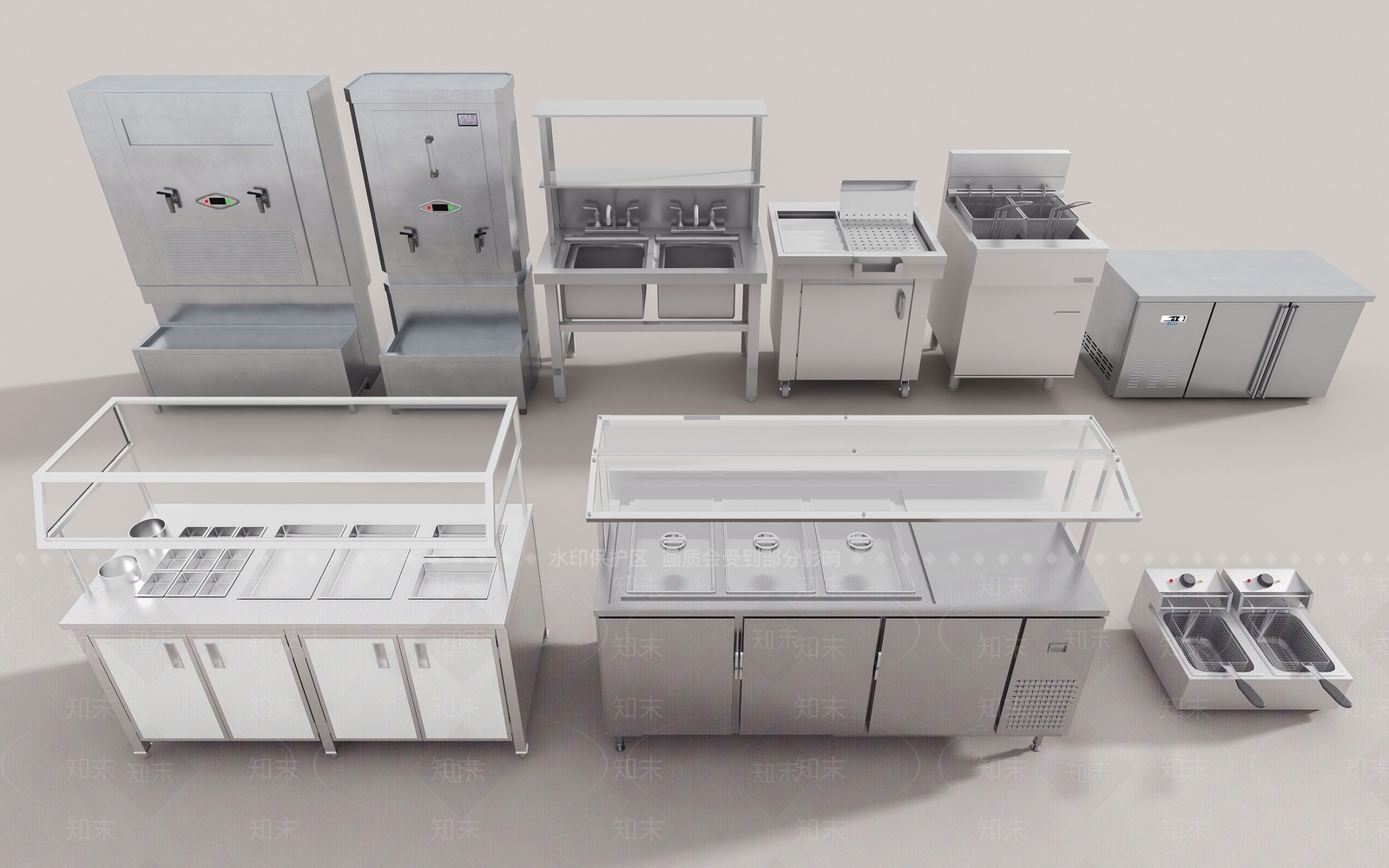 现代不锈钢热水器开水机3D模型下载【ID:1155115922】