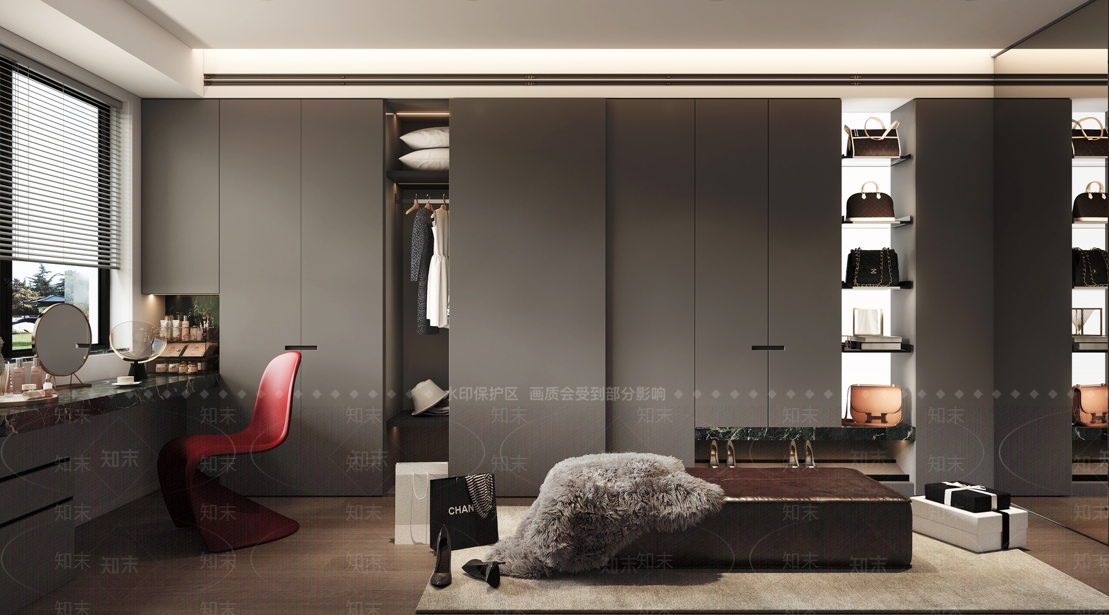 大理石台面梳妆台梳妆台3D模型下载【ID:1227581383】