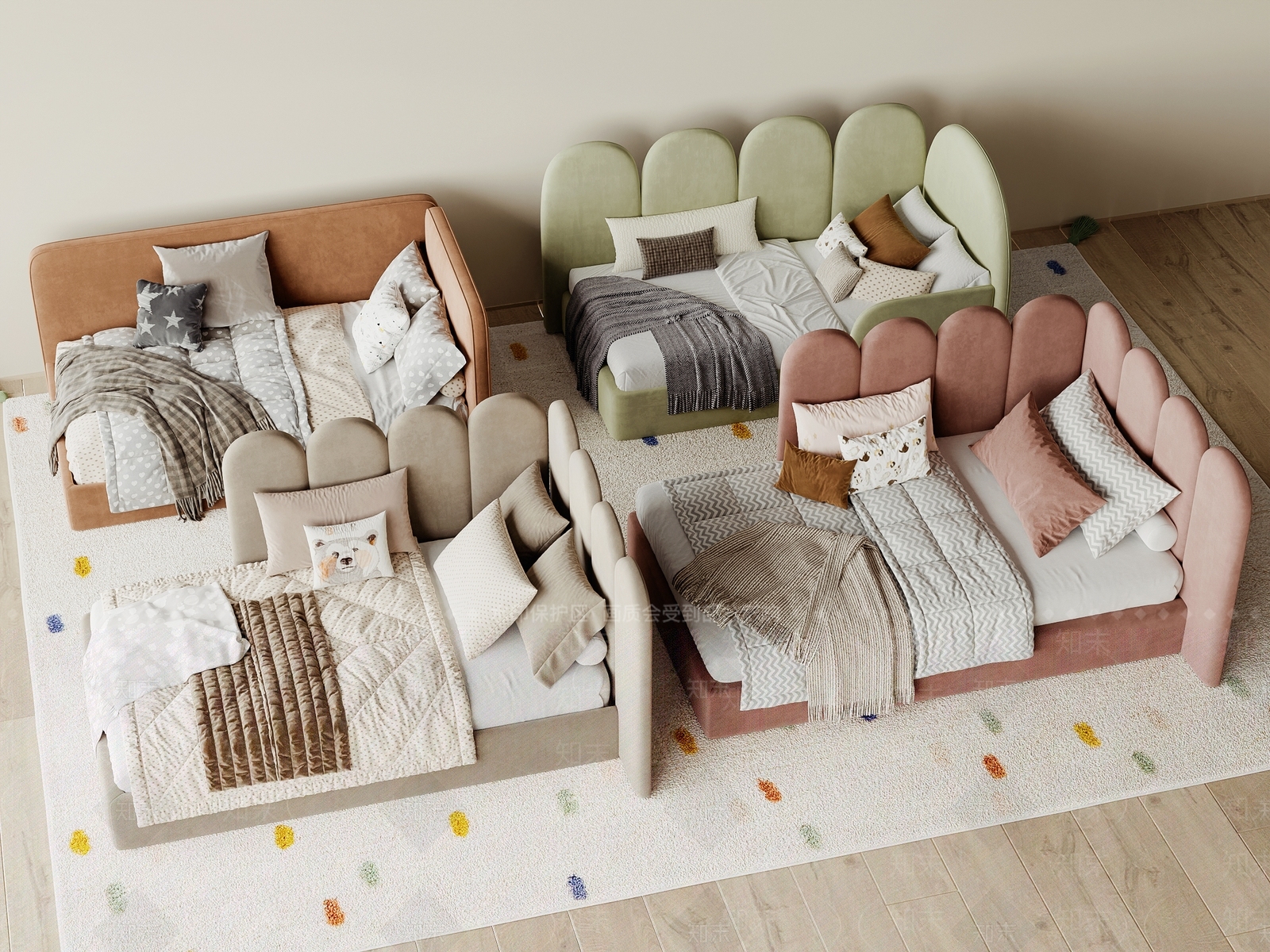 现代儿童床3D模型下载【ID:1155116993】
