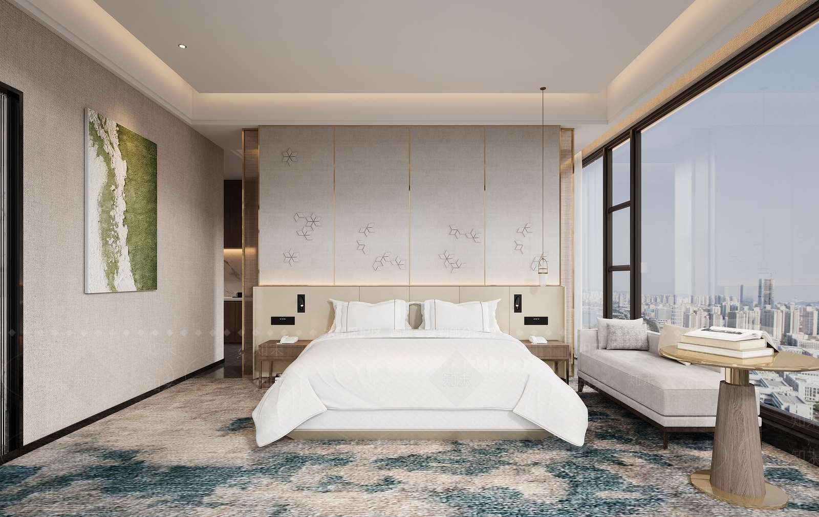 现代酒店客房套间3D模型下载【ID:1155120184】