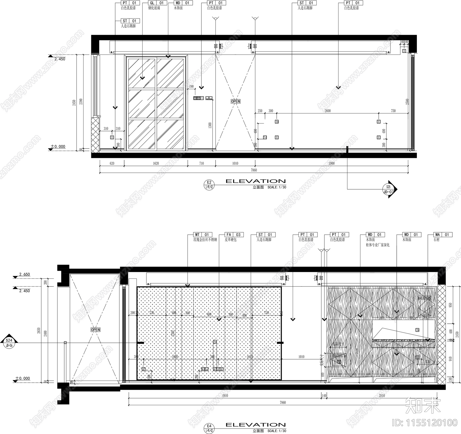 金麟府128室内cad施工图下载【ID:1155120100】