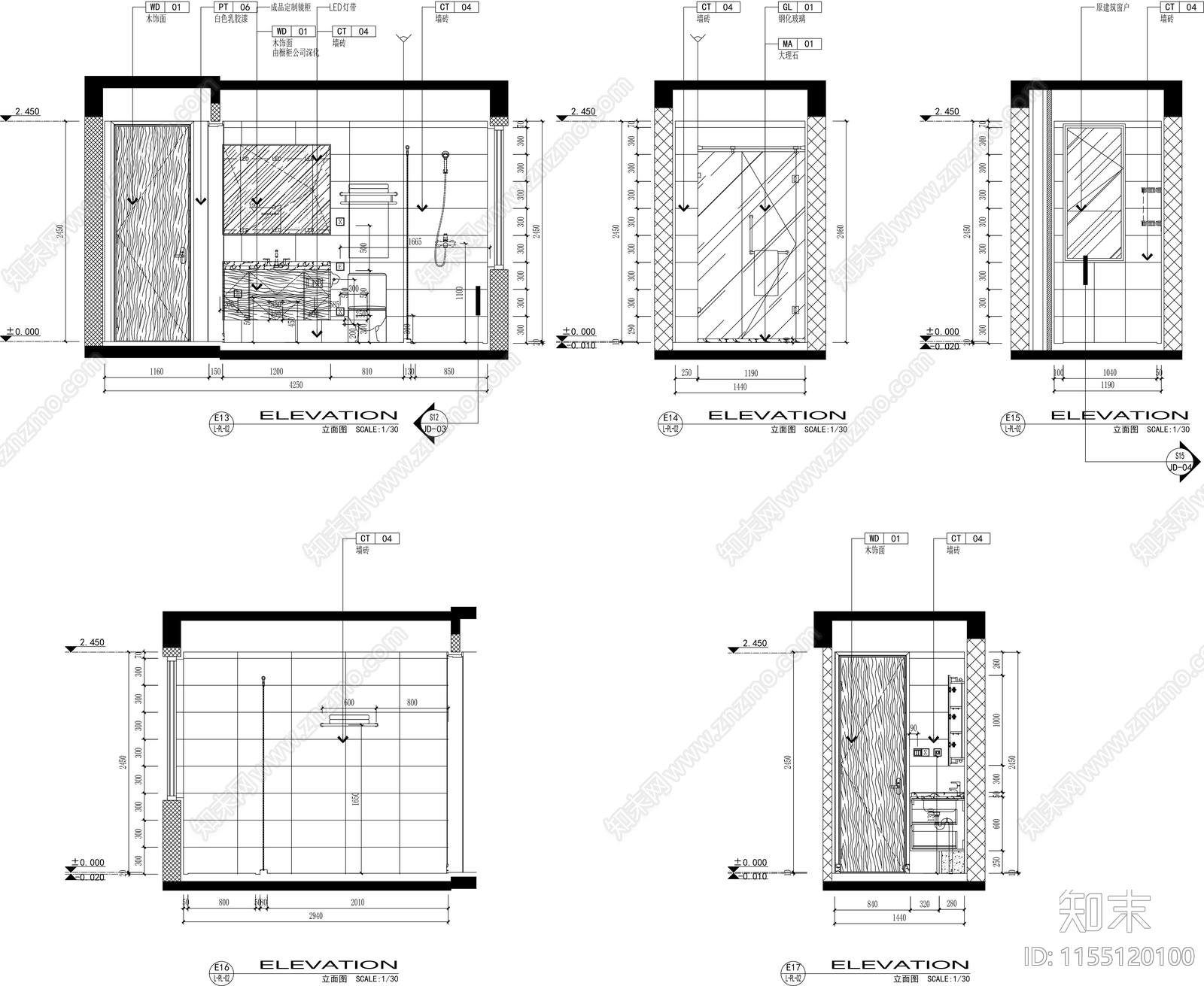 金麟府128室内cad施工图下载【ID:1155120100】