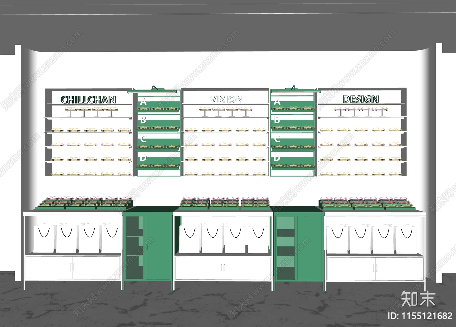 现代眼镜店SU模型下载【ID:1155121682】
