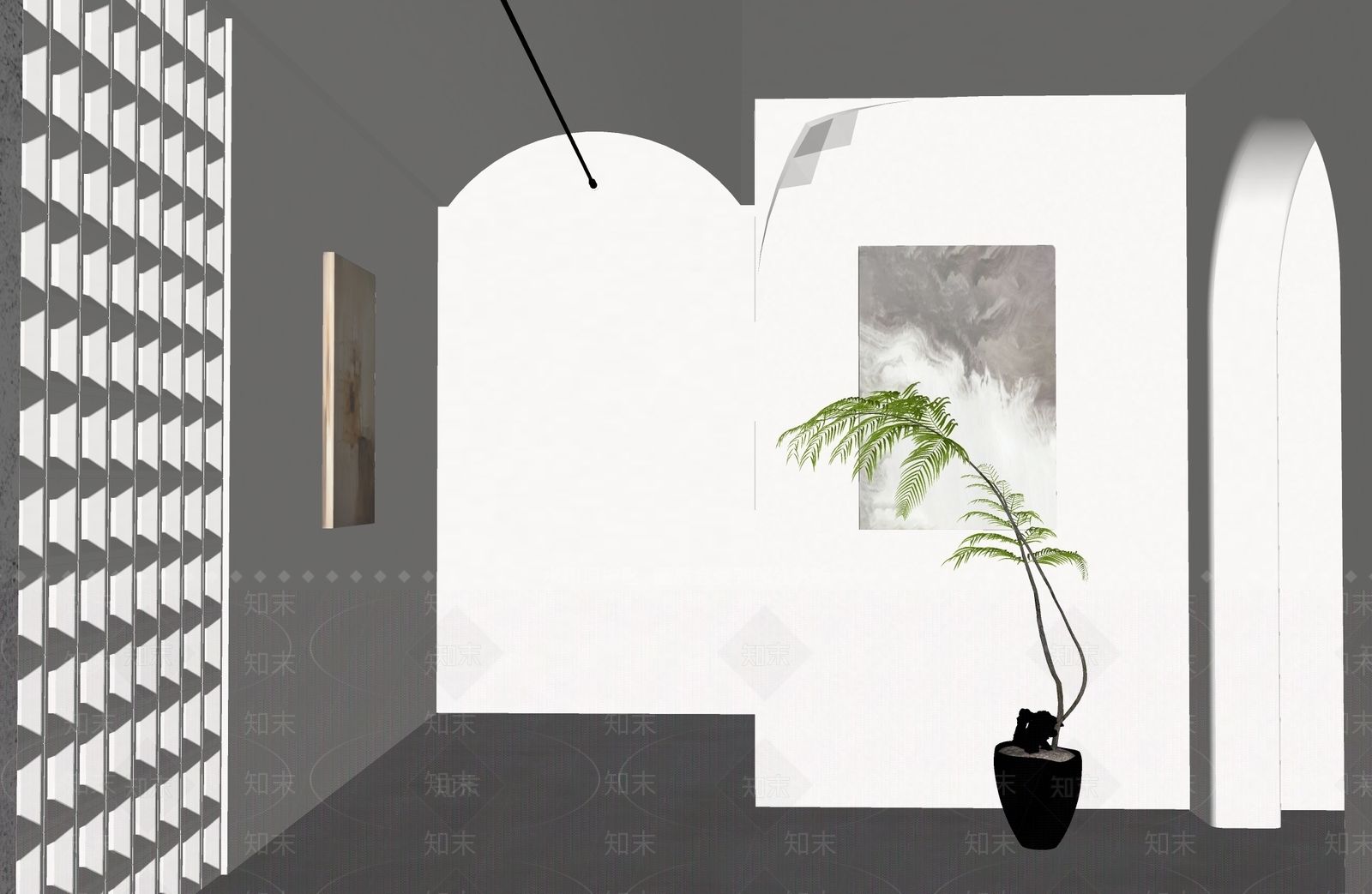 现代天际灯SU模型下载【ID:1155124247】