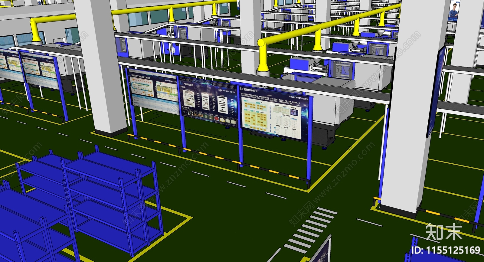 现代工业厂房SU模型下载【ID:1155125169】