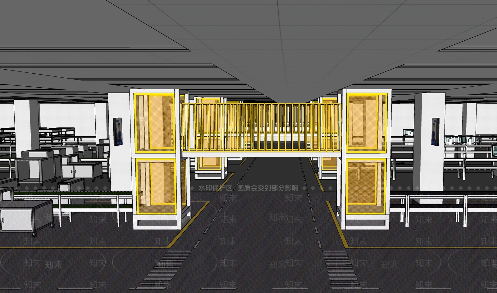 现代工业厂房SU模型下载【ID:1155125414】